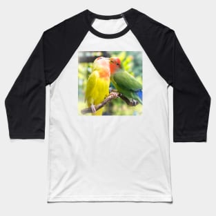 Unique animal photography of A pair of loving rosy-faced lovebird Baseball T-Shirt